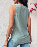 V Neck Sleeveless Thick Strap Hollow out Knit Tank Casual Top