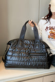 Black Quilted Puffy Large Capacity Waterproof Duffel Bag