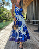 Floral Print Sleeveless Maxi Dress