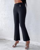 Pocket Design Slim Fit High Waist Pants