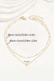 Gold Plated Heart and Pearl Detail 2pcs Layered Necklace