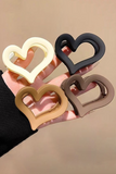 Light Pink Cutout Heart Shape Frosted Small Hair Clip