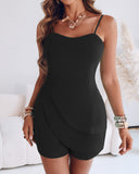 Bandeau Spaghetti Strap Ruched Jumpsuit Casual Slim Fit Romper