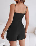 Bandeau Spaghetti Strap Ruched Jumpsuit Casual Slim Fit Romper