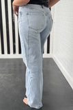 Beau Blue Light Wash Exposed Seam Plus Size Jeans