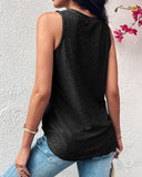 V Neck Sleeveless Thick Strap Hollow out Knit Tank Casual Top