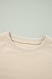 Jet Stream Solid Color Ruffled Shoulder Long Sleeve Blouse