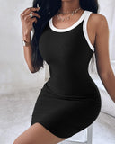 Ribbed Sleeveless Bodycon Dress