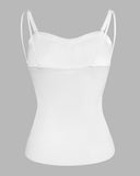 Spaghetti Strap Built in Bra Slim Fit Tank Top Sexy Back Criss Cross Workout Camisole Tops