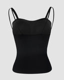 Spaghetti Strap Built in Bra Slim Fit Tank Top Sexy Back Criss Cross Workout Camisole Tops