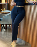 High Waist Straight Leg Work Pants Business Casual Trousers