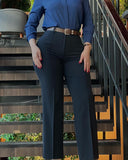 High Waist Straight Leg Work Pants Business Casual Trousers