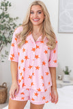 Pink Stars Short Sleeve Shirt and Shorts Bamboo Pajama Set