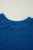 Bluing Solid Textured Crew Neck Short Set