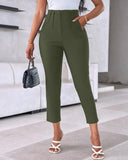 High Waist Cropped Work Pants