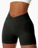 Overlap Waist Butt Lifting Running Active Shorts