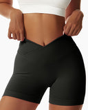 Overlap Waist Butt Lifting Running Active Shorts