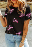Black Sequin Crawfish Patched Crew Neck Tee