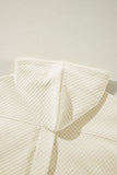 Apricot Textured Buttoned Neckline Side Pockets Hoodie