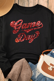 Black Game Day Graphic Pullover Sweatshirt