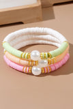 Light Pink Bohemian Style Beaded Stretch Bracelet