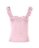 Eyelet Embroidery Frill Hem Tank Top