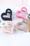 Light Pink Cutout Heart Shape Frosted Small Hair Clip