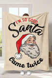 Blackish Green Santa Claus Christmas Slogan Print Soft Blanket 125*150cm