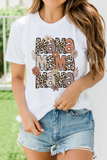 White Floral Leopard MaMa Graphic Mothers Day T Shirt