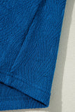 Bluing Solid Textured Crew Neck Short Set
