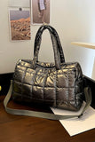 Gold Large Capacity Quilted Puffer Tote Bag