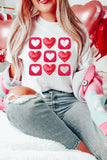 White Heart Graphic Crew Neck Valentines T Shirt