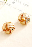 Gold Plated Textured Knot Stud Earrings