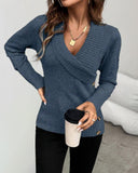 Shawl Collar Button Decor Knit Sweater