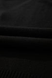 Black Open Knit Drop Shoulder Sweater Cardigan