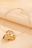 Gold Plated 3D Flower Hoop Necklace
