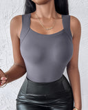U Neck Sleeveless Skinny Tank Casual Top