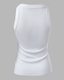 O Neck Sleeveless Basic Slim Fit Skinny Tank Casual Top(Without Pads)