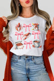 White Crawfish Boil Bow Graphic Crewneck Tee
