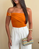 Solid One Shoulder with Heart Shape Decor Slim fit Bodysuit