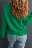 Dark Green St. Patricks Lucky Clover Graphic Sweatshirt