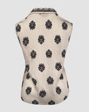 Floral Print V Neck Sleeveless Tank Top Casual Slim Fit Blouse