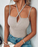 Tied Detail Ribbed Cami Top
