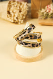 Gold Leopard Print Alloy Multi Layered Bangle Bracelet