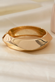 Gold Asymmetric Plated Alloy Bangle Bracelet