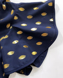 Round Neck Ruffles Short Sleeve Blouse Casual Bronzing Polka Dot Top