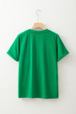 Bright Green Casual Plain Crew Neck Tee