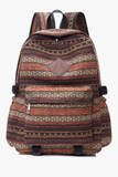 Coffee Vintage Pattern Multi Compartment Large Capacity Backpack
