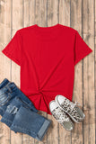 Red Diverse Heart Printed Crewneck Valentines Tee