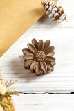 Camel Boho Daisy Flower Frosted Hair Clawclip